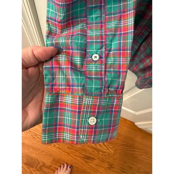 J. McLaughlin Mens Green Pink Blue Button Down Shirt sz M EUC - Picture 5 of 7